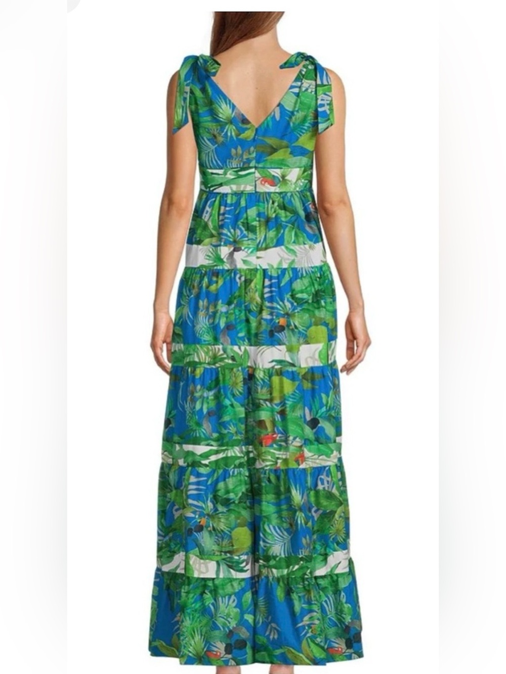 ANTONIO MELANI Green and Blue Tropical Maxi Dress - Picture 2 of 5